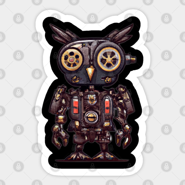 Steampunk owl, fantasy owl, cyborg owl, robot owl Sticker by maxdax